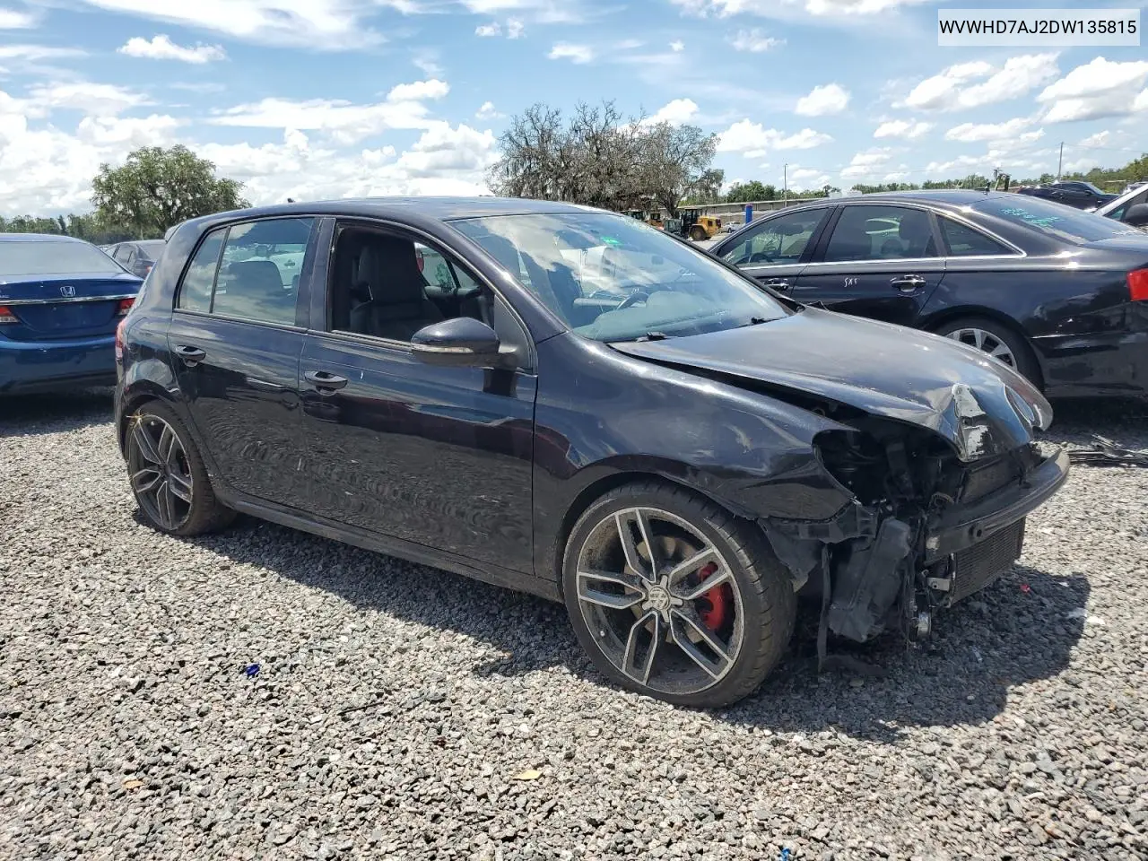 2013 Volkswagen Gti VIN: WVWHD7AJ2DW135815 Lot: 62497915