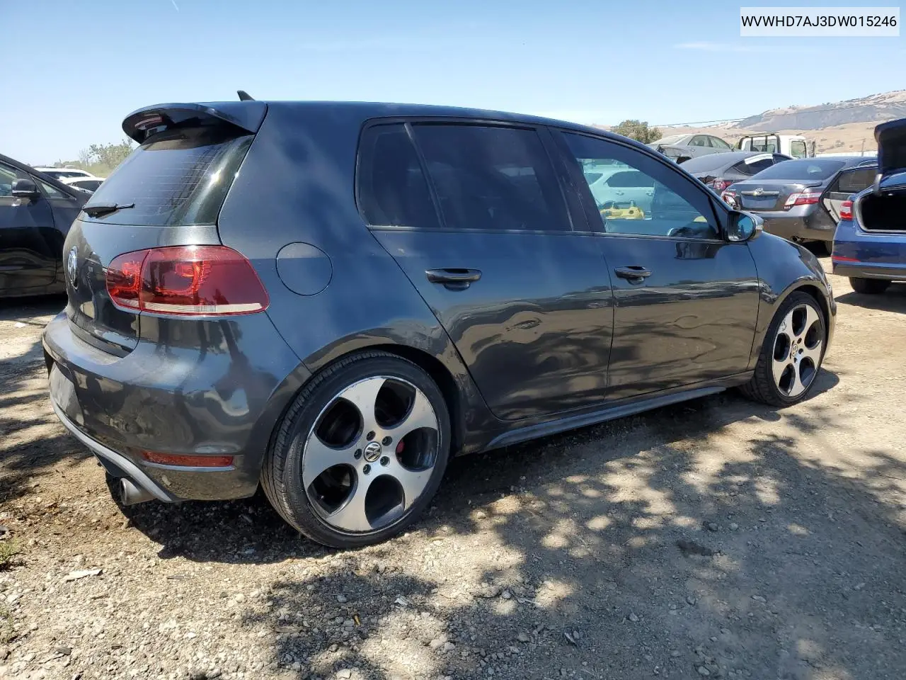 2013 Volkswagen Gti VIN: WVWHD7AJ3DW015246 Lot: 62873975