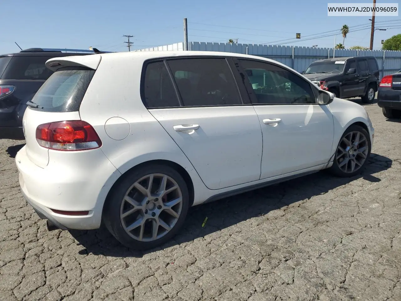 2013 Volkswagen Gti VIN: WVWHD7AJ2DW096059 Lot: 62917565