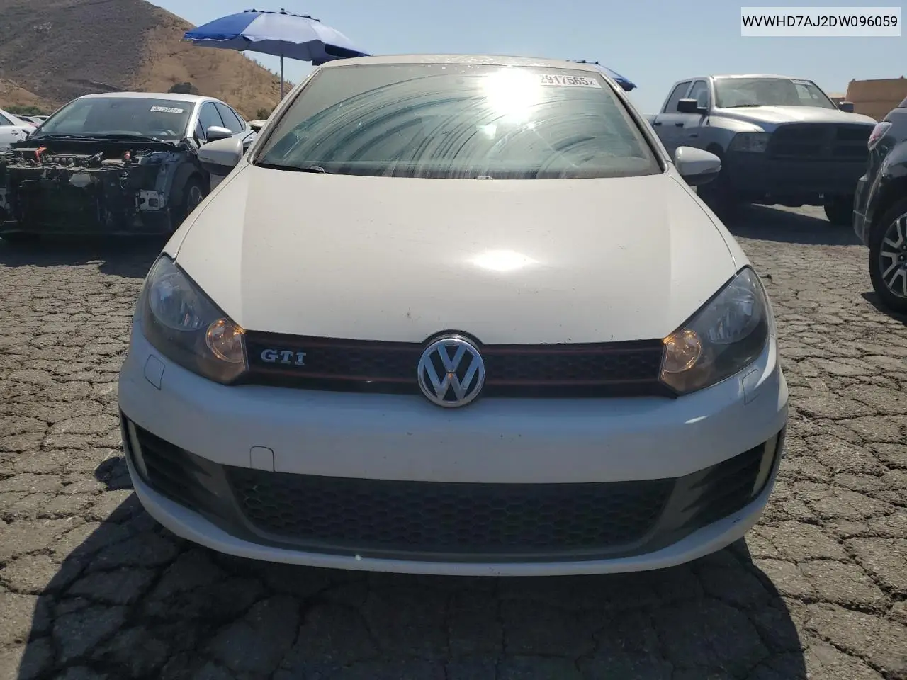 2013 Volkswagen Gti VIN: WVWHD7AJ2DW096059 Lot: 62917565
