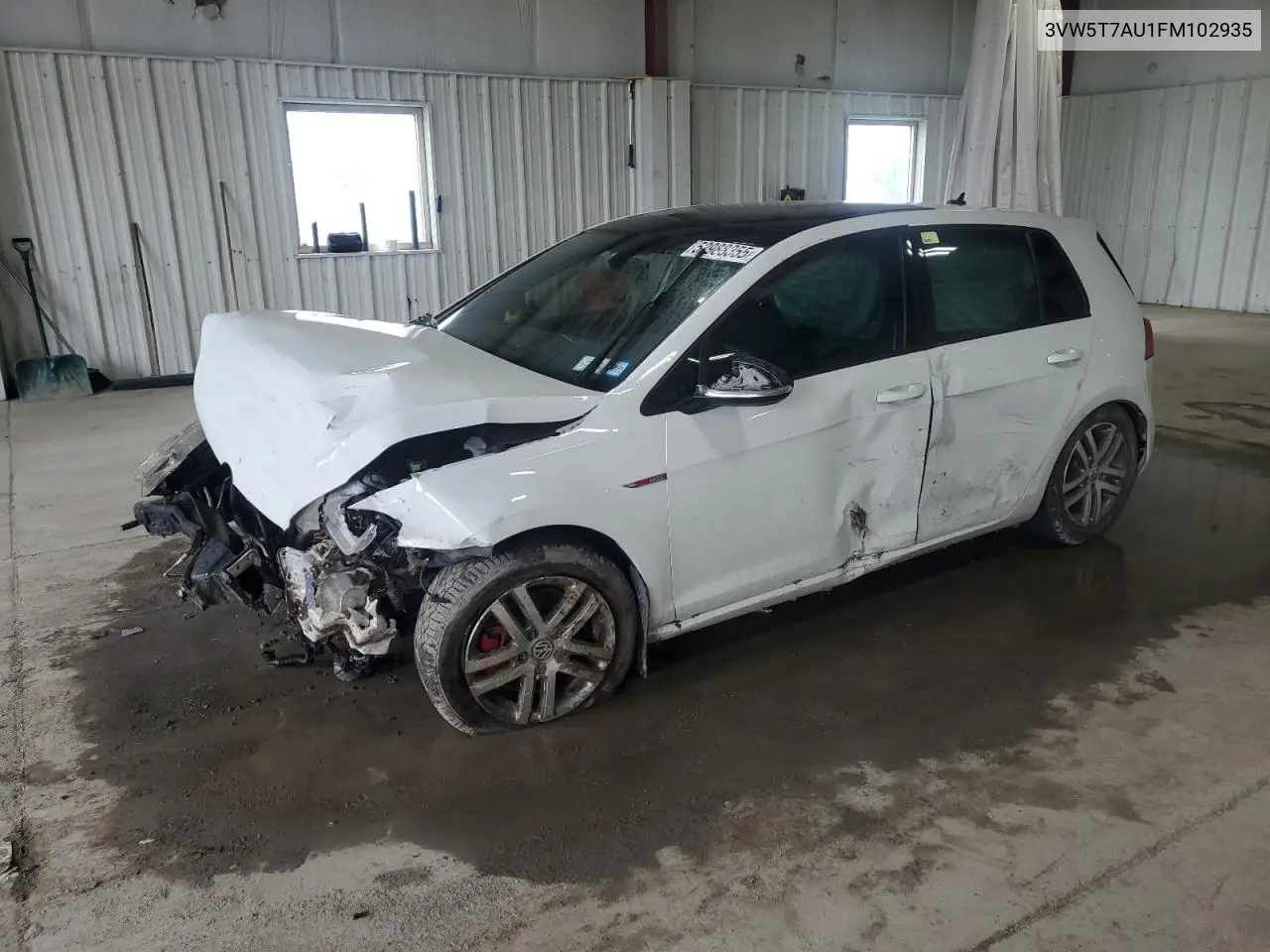 2015 Volkswagen Gti VIN: 3VW5T7AU1FM102935 Lot: 52988355