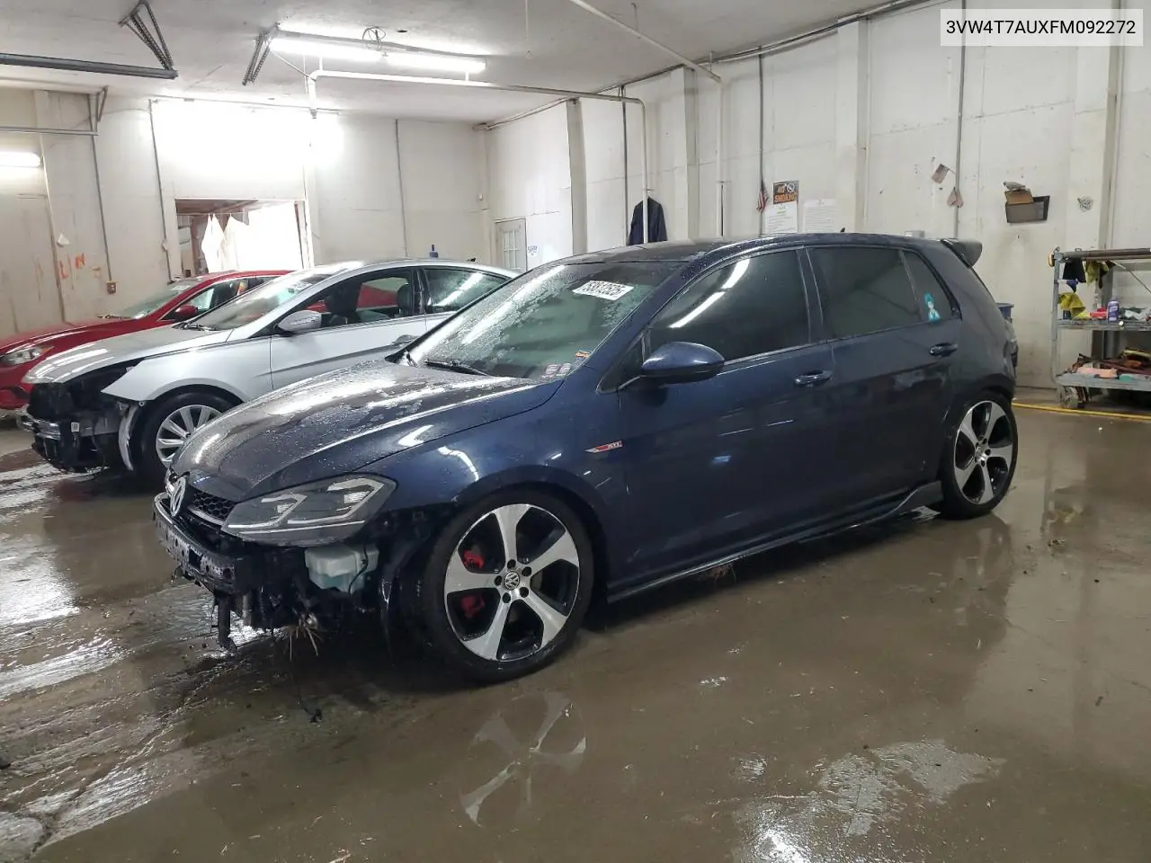 2015 Volkswagen Gti VIN: 3VW4T7AUXFM092272 Lot: 53812525