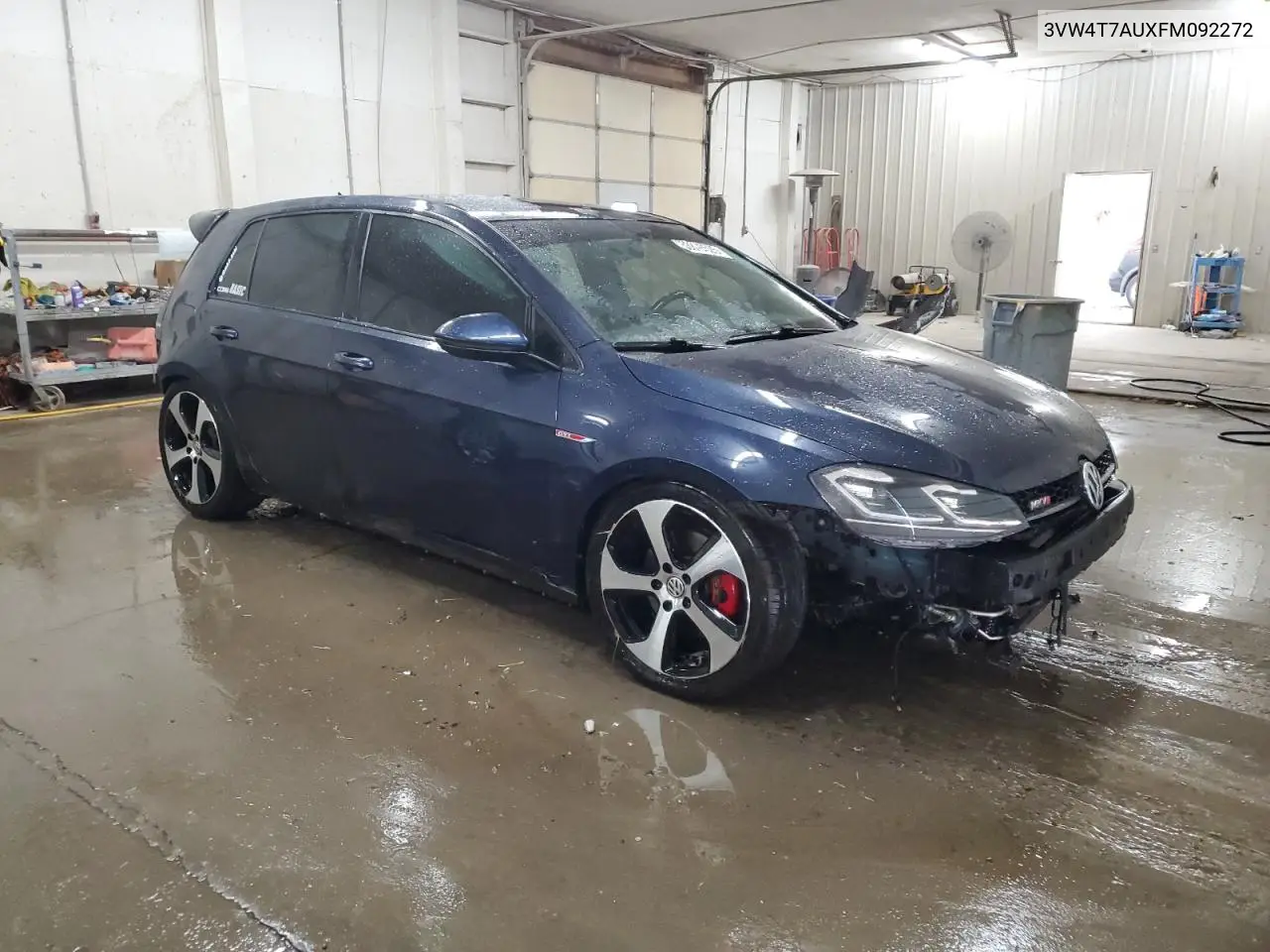 2015 Volkswagen Gti VIN: 3VW4T7AUXFM092272 Lot: 53812525