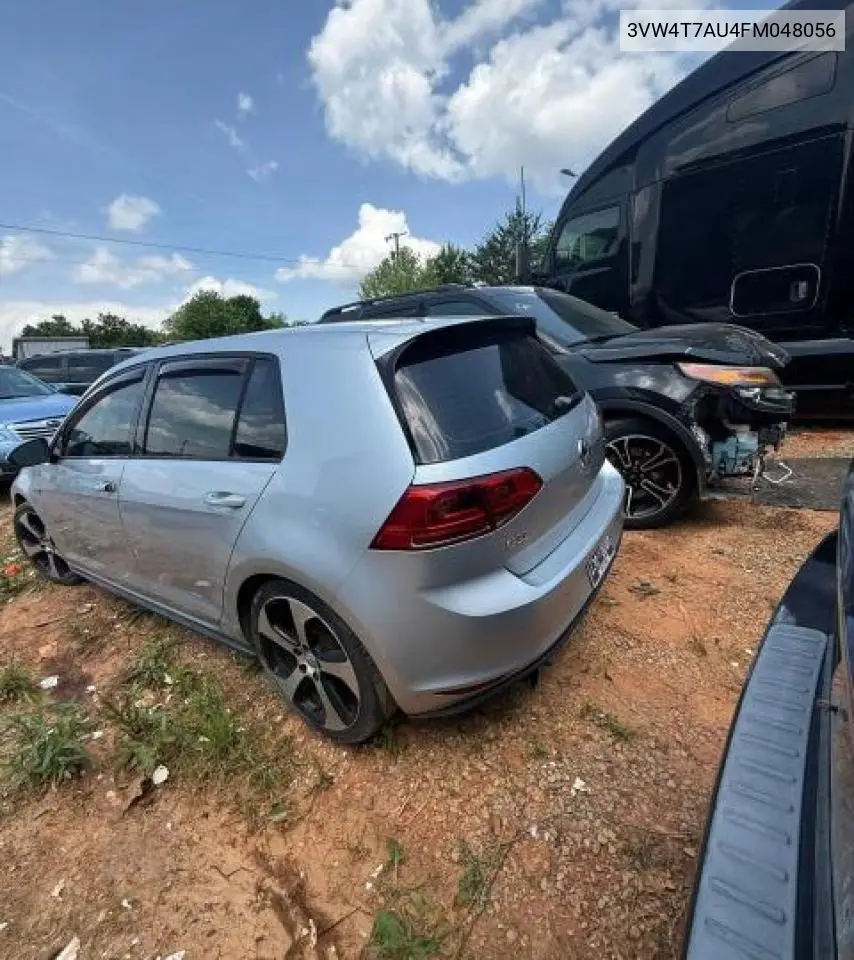 2015 Volkswagen Gti VIN: 3VW4T7AU4FM048056 Lot: 55459875