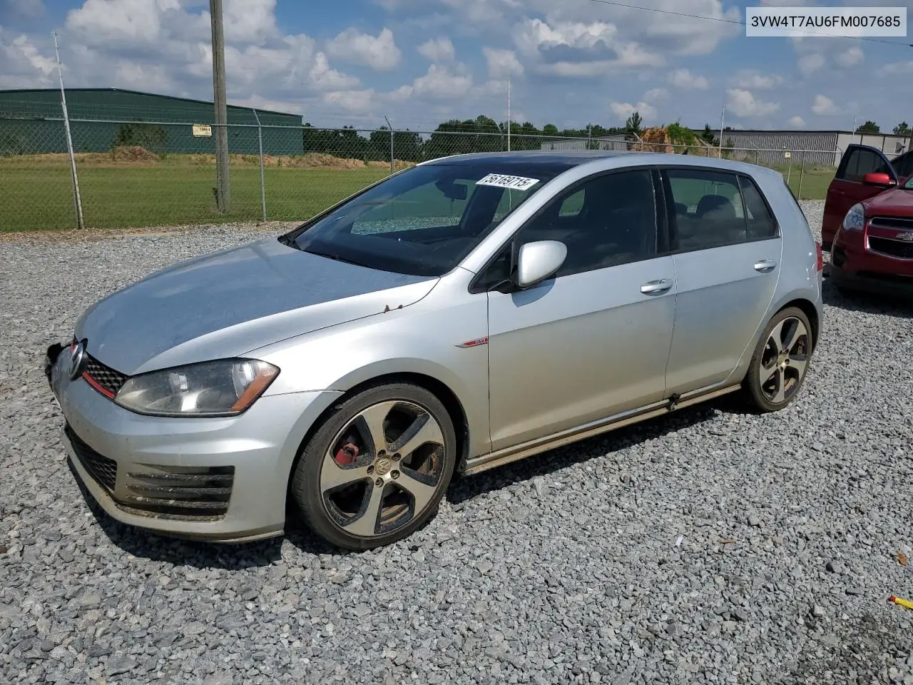 2015 Volkswagen Gti VIN: 3VW4T7AU6FM007685 Lot: 56169715