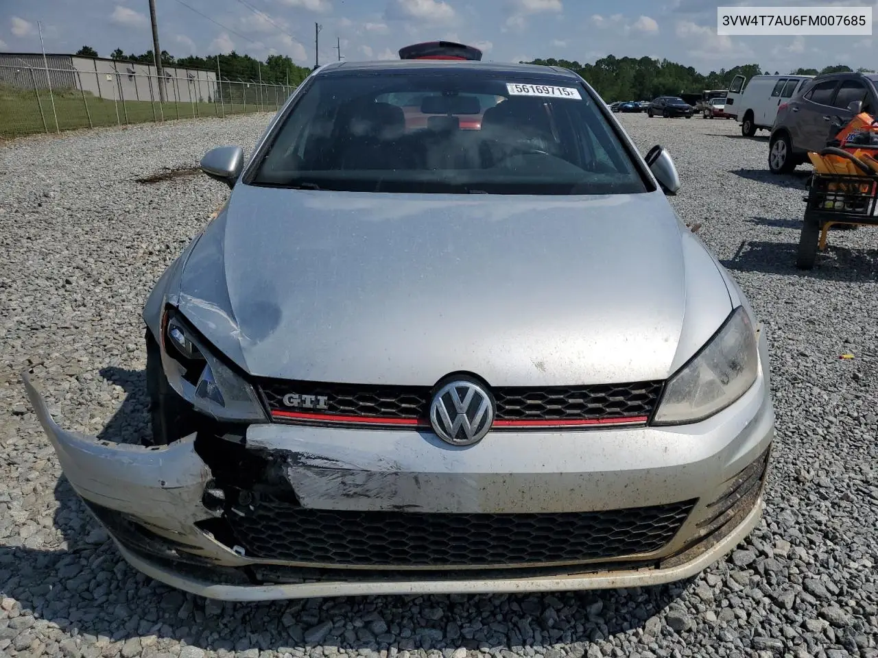 2015 Volkswagen Gti VIN: 3VW4T7AU6FM007685 Lot: 56169715