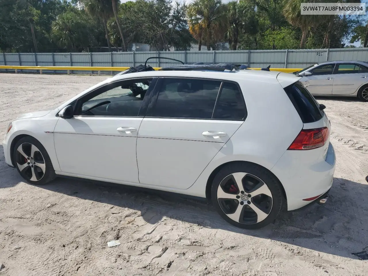 2015 Volkswagen Gti VIN: 3VW4T7AU8FM003394 Lot: 56961255