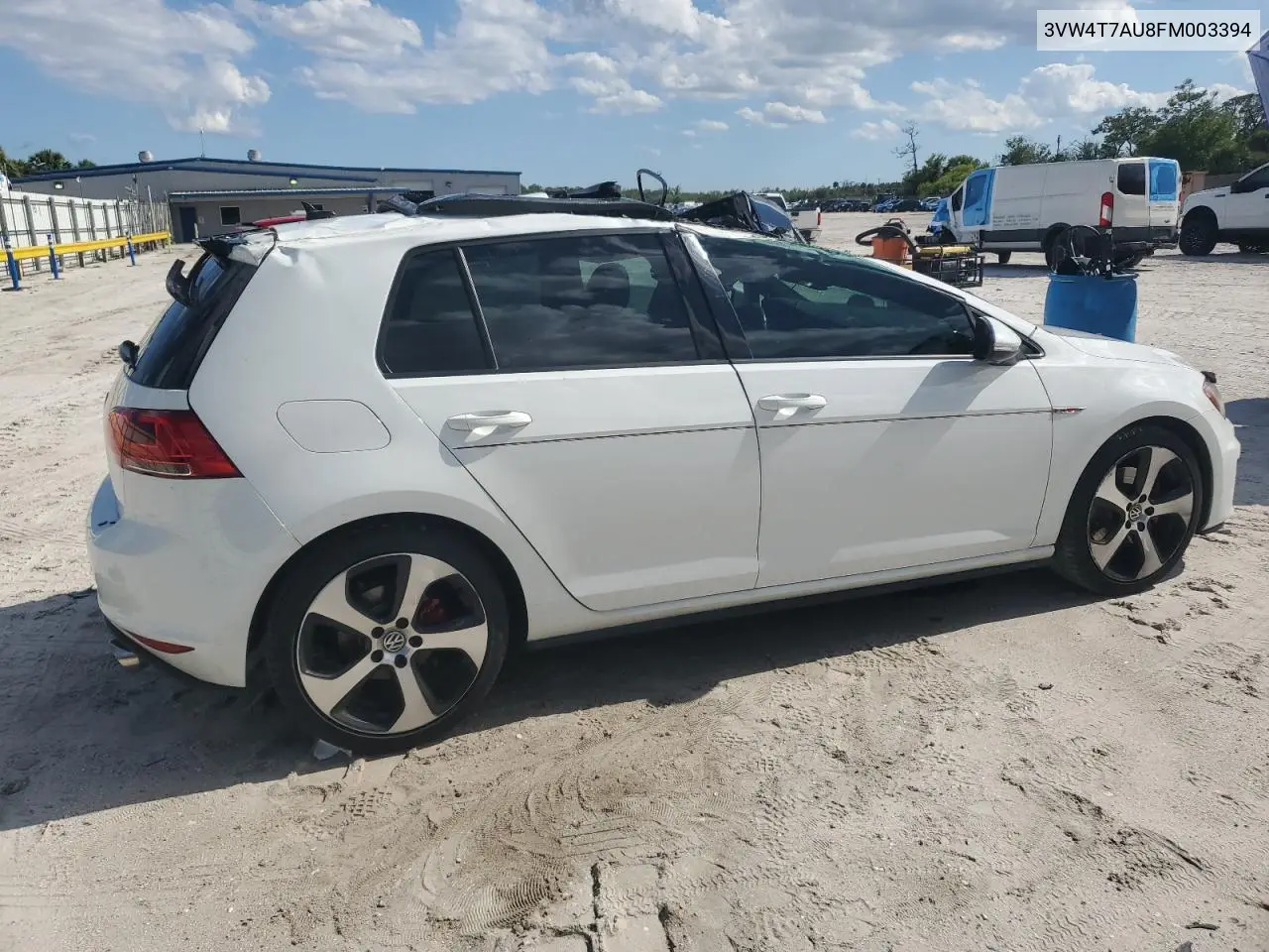 2015 Volkswagen Gti VIN: 3VW4T7AU8FM003394 Lot: 56961255