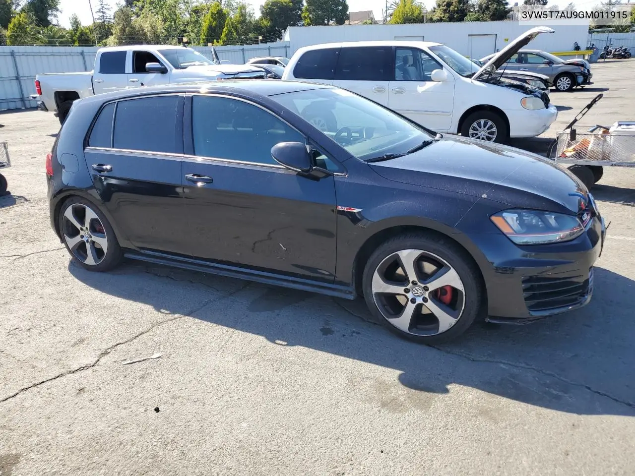 2016 Volkswagen Gti S/Se VIN: 3VW5T7AU9GM011915 Lot: 54101405
