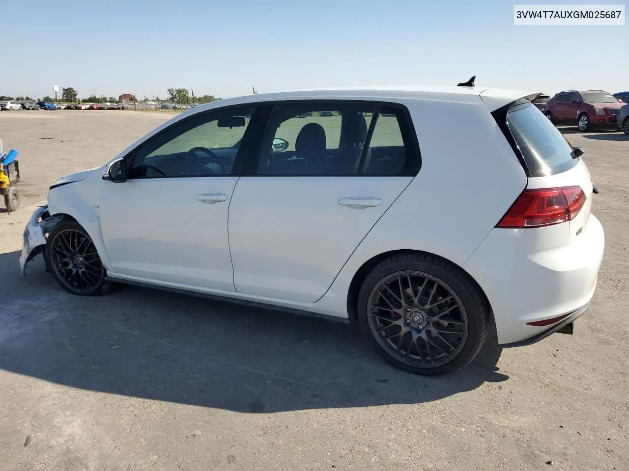 2016 Volkswagen Gti S/Se VIN: 3VW4T7AUXGM025687 Lot: 56117775