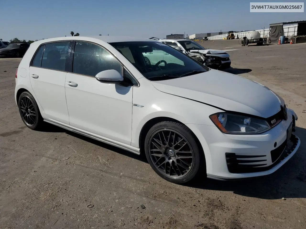 2016 Volkswagen Gti S/Se VIN: 3VW4T7AUXGM025687 Lot: 56117775