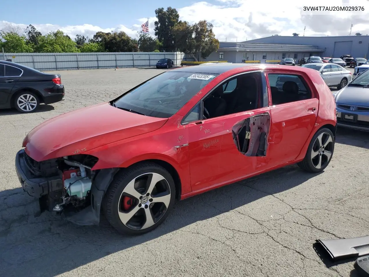 2016 Volkswagen Gti S/Se VIN: 3VW4T7AU2GM029376 Lot: 56343285