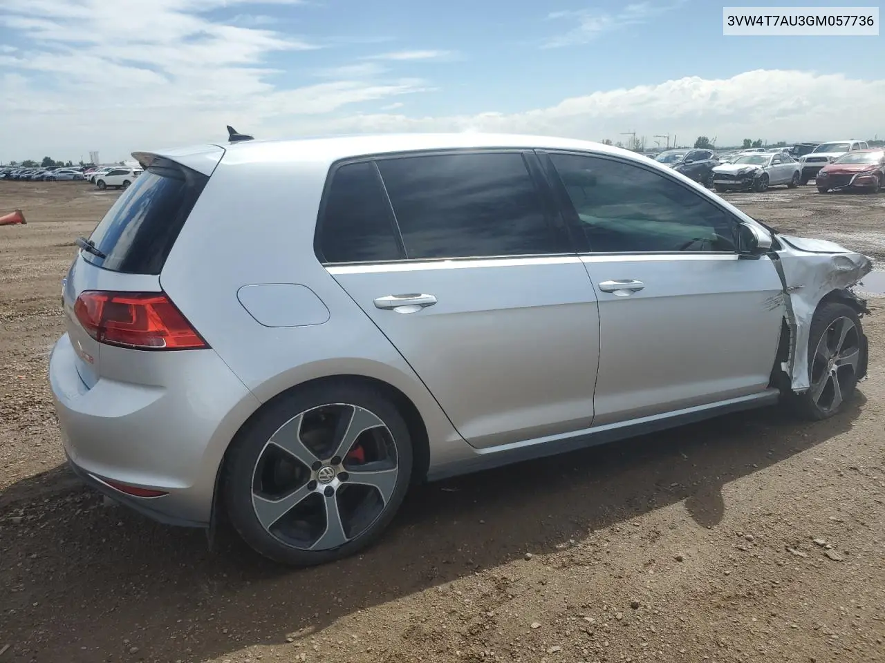 2016 Volkswagen Gti S/Se VIN: 3VW4T7AU3GM057736 Lot: 62344255