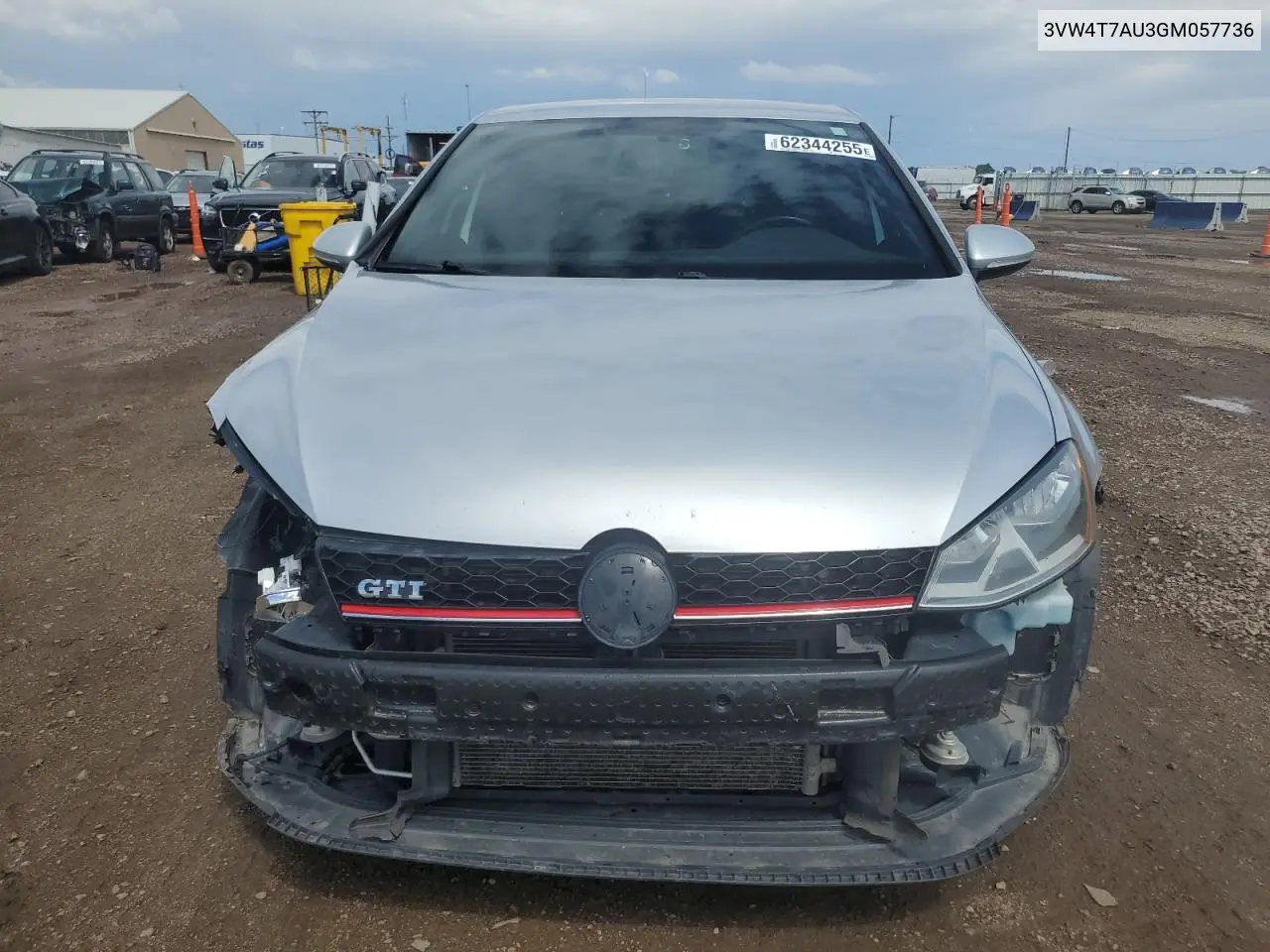 2016 Volkswagen Gti S/Se VIN: 3VW4T7AU3GM057736 Lot: 62344255
