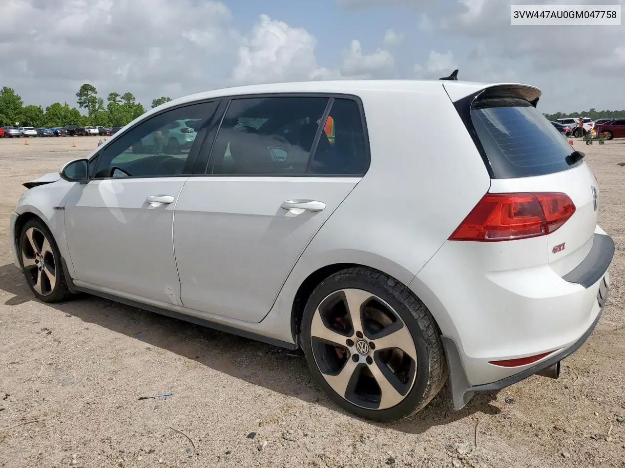 2016 Volkswagen Gti S/Se VIN: 3VW447AU0GM047758 Lot: 62768875