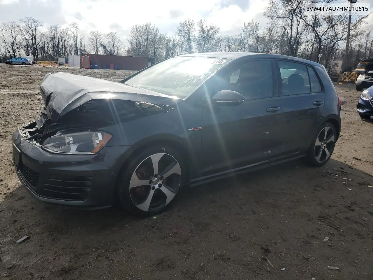 2017 Volkswagen Gti S VIN: 3VW4T7AU7HM010615 Lot: 50380045