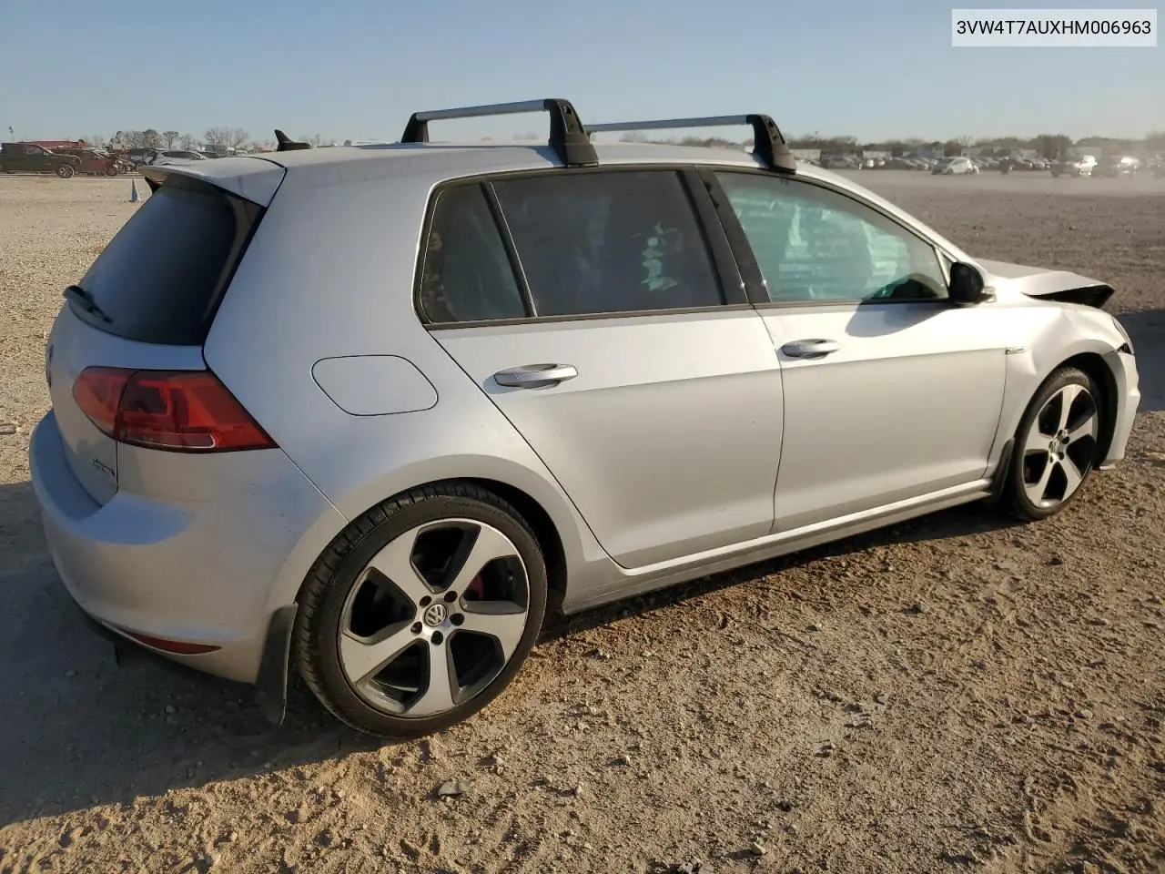 2017 Volkswagen Gti S VIN: 3VW4T7AUXHM006963 Lot: 50586895