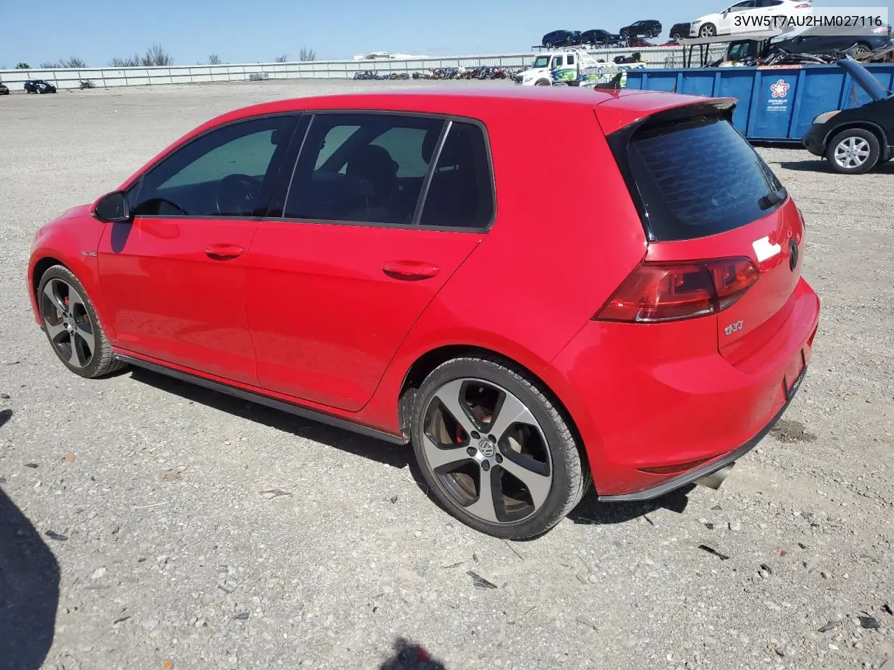 2017 Volkswagen Gti S VIN: 3VW5T7AU2HM027116 Lot: 52224235