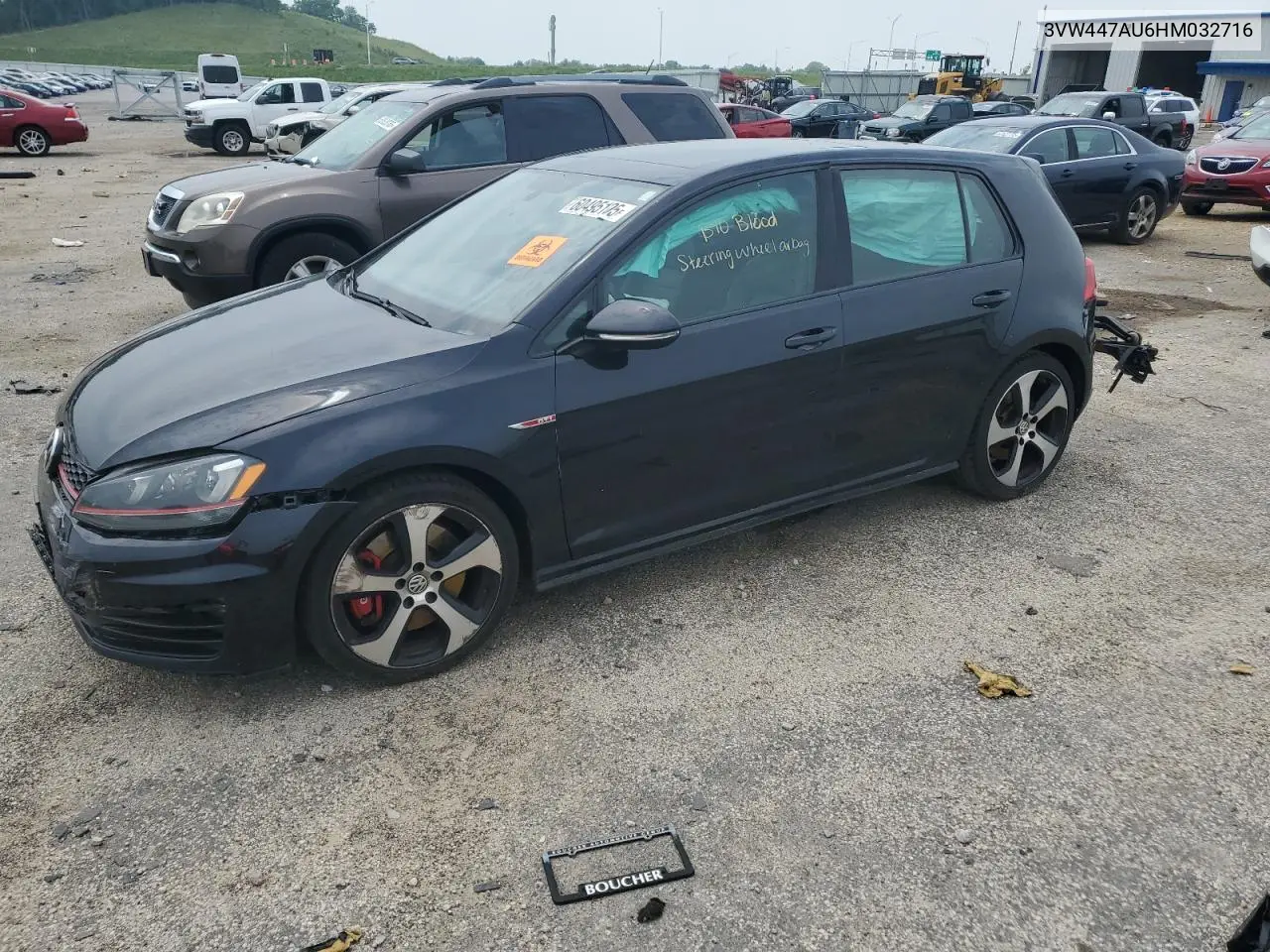 2017 Volkswagen Gti S/Se VIN: 3VW447AU6HM032716 Lot: 60495105
