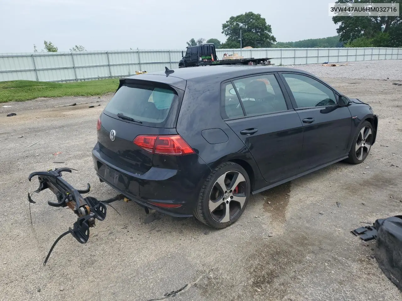 2017 Volkswagen Gti S/Se VIN: 3VW447AU6HM032716 Lot: 60495105