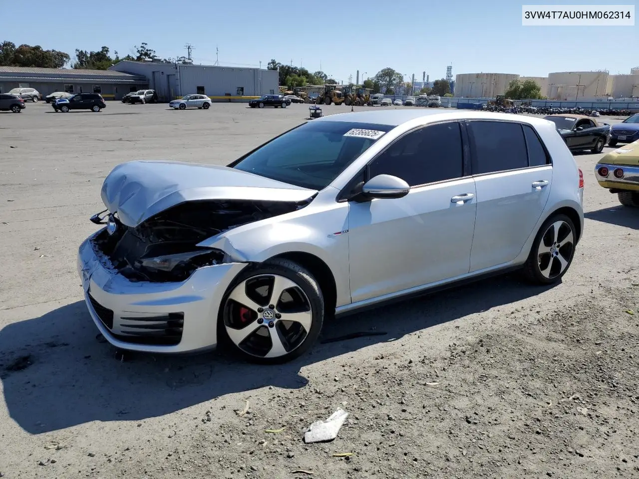 2017 Volkswagen Gti S VIN: 3VW4T7AU0HM062314 Lot: 62366625
