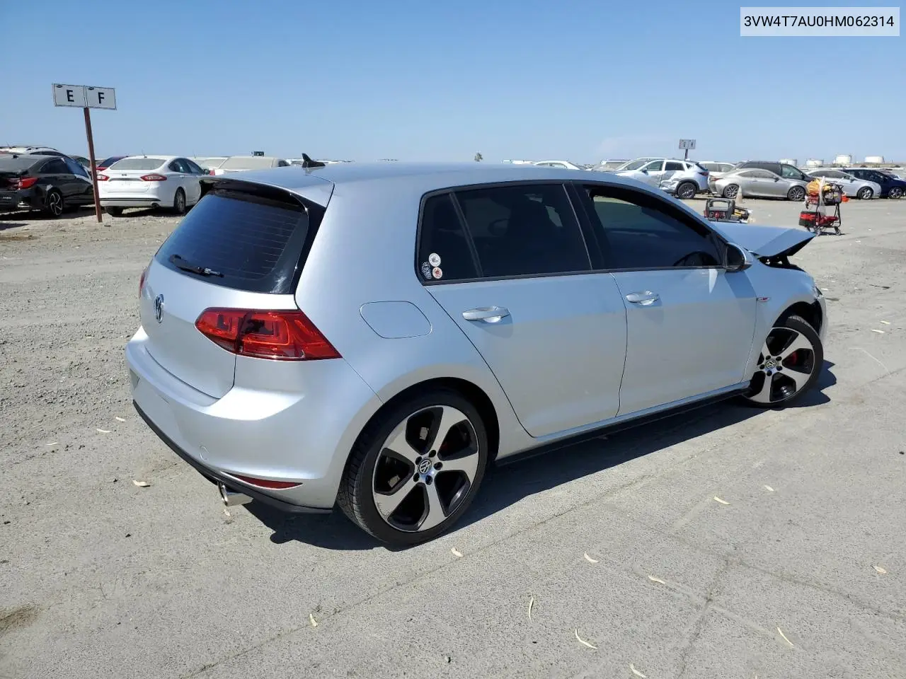 2017 Volkswagen Gti S VIN: 3VW4T7AU0HM062314 Lot: 62366625