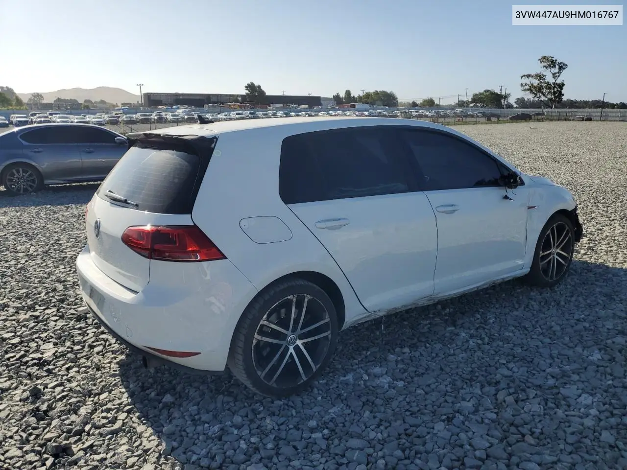 2017 Volkswagen Gti S/Se VIN: 3VW447AU9HM016767 Lot: 62739055