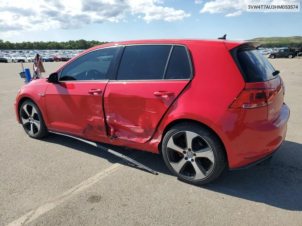 2017 Volkswagen Gti S VIN: 3VW4T7AU3HM053574 Lot: 64621485