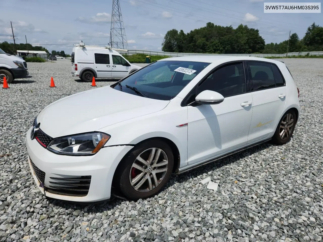 2017 Volkswagen Gti S VIN: 3VW5T7AU6HM035395 Lot: 65602375