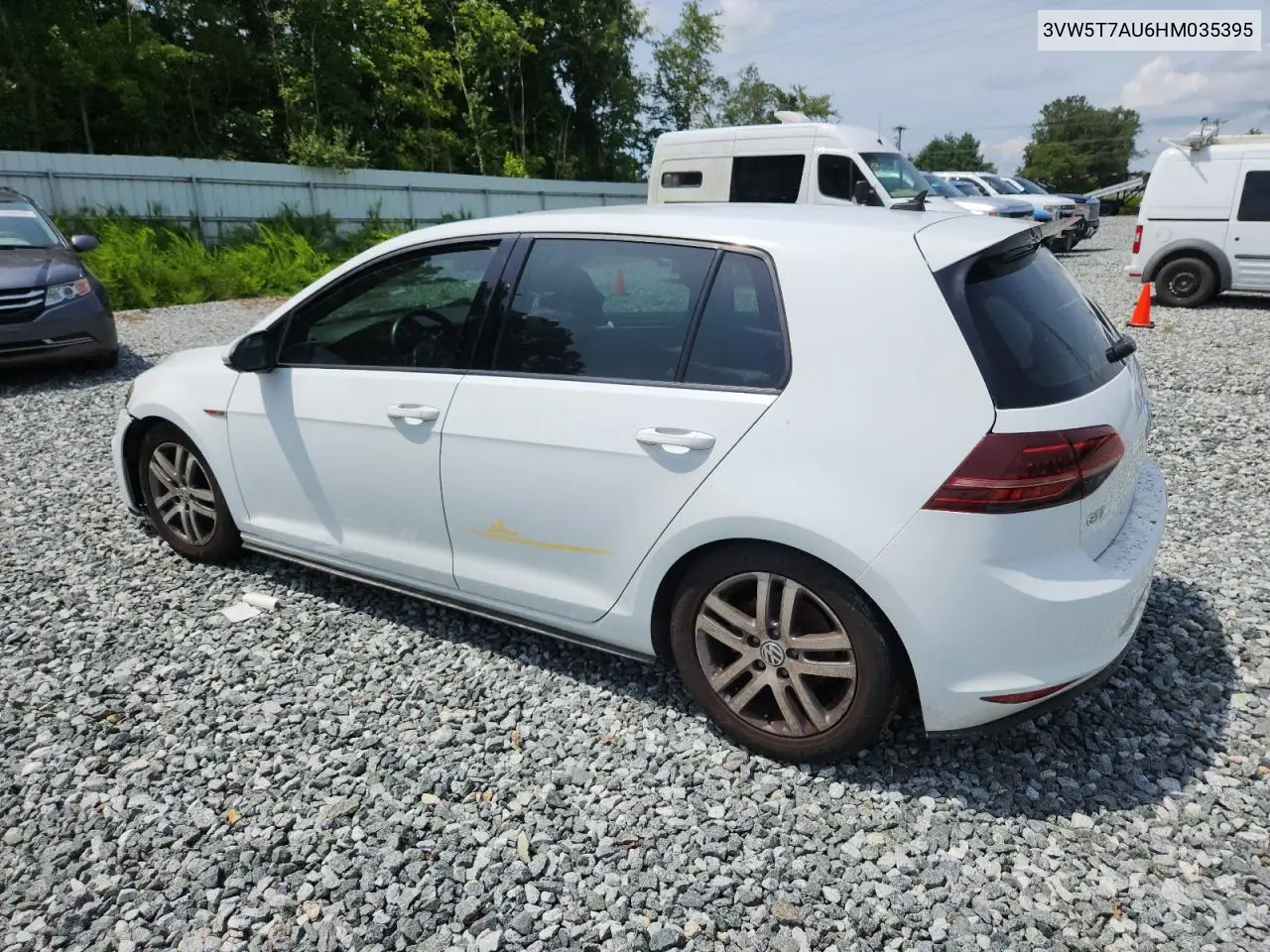 2017 Volkswagen Gti S VIN: 3VW5T7AU6HM035395 Lot: 65602375