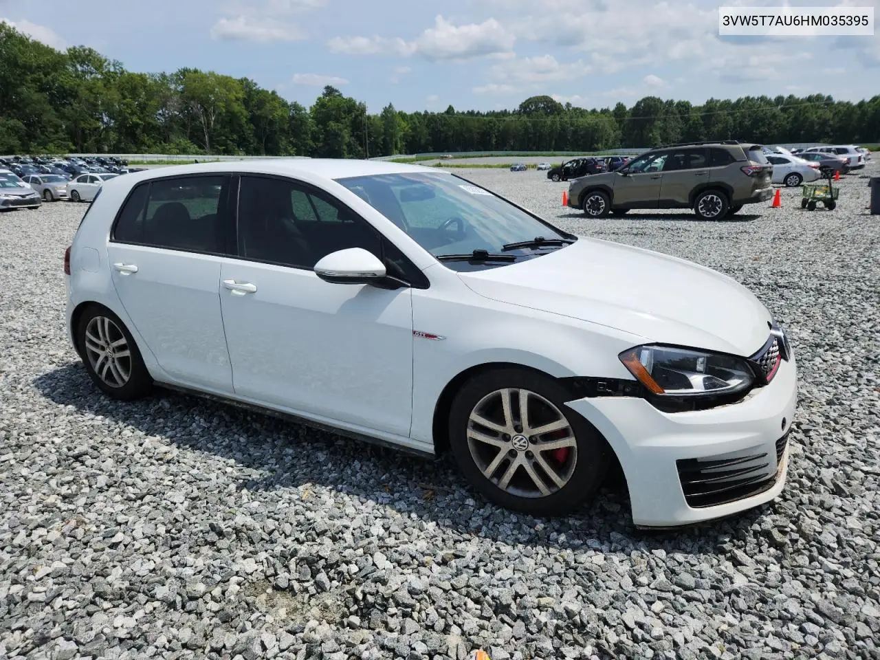 2017 Volkswagen Gti S VIN: 3VW5T7AU6HM035395 Lot: 65602375
