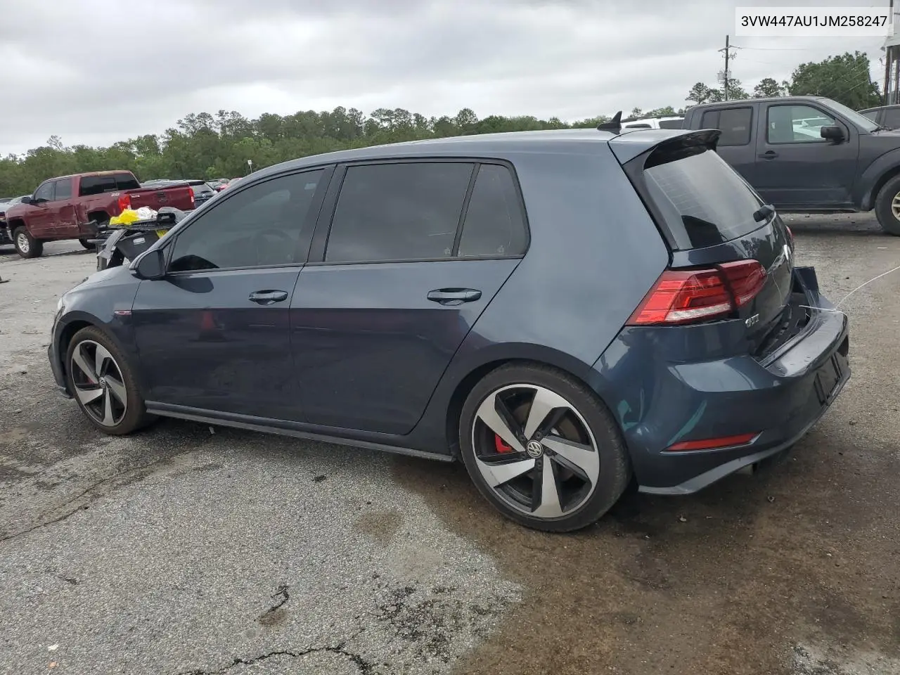 2018 Volkswagen Gti S/Se VIN: 3VW447AU1JM258247 Lot: 55912845