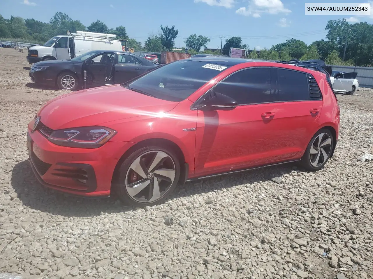 2018 Volkswagen Gti S/Se VIN: 3VW447AU0JM252343 Lot: 61812055