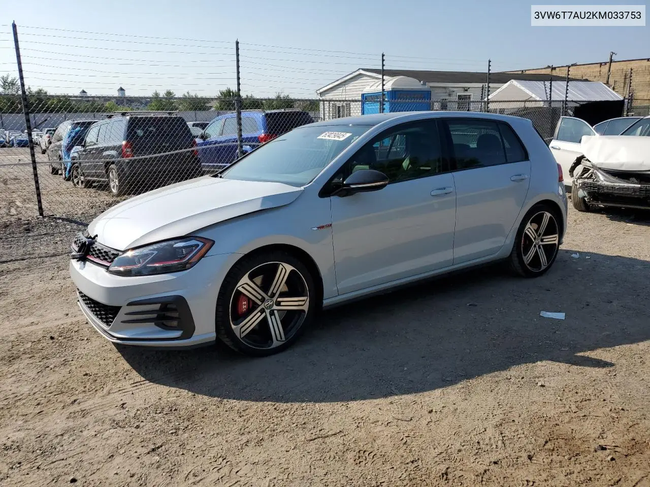 2019 Volkswagen Gti S VIN: 3VW6T7AU2KM033753 Lot: 62429045