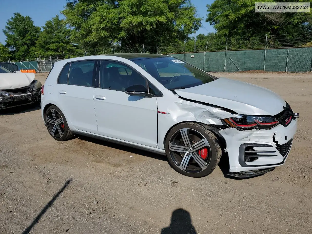 2019 Volkswagen Gti S VIN: 3VW6T7AU2KM033753 Lot: 62429045