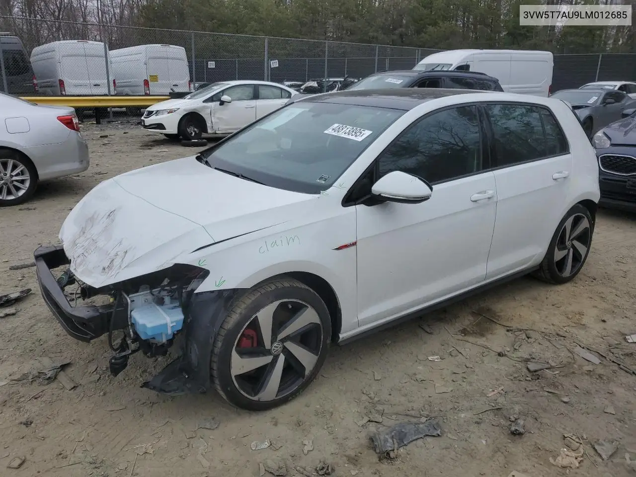 2020 Volkswagen Gti S VIN: 3VW5T7AU9LM012685 Lot: 48813895