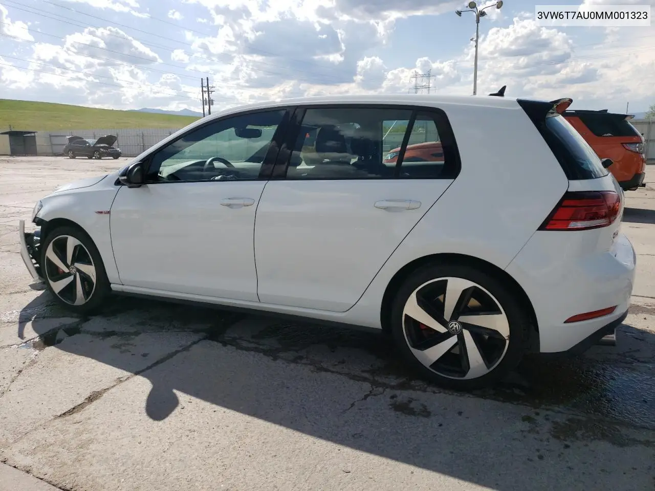 2021 Volkswagen Gti S VIN: 3VW6T7AU0MM001323 Lot: 54795495