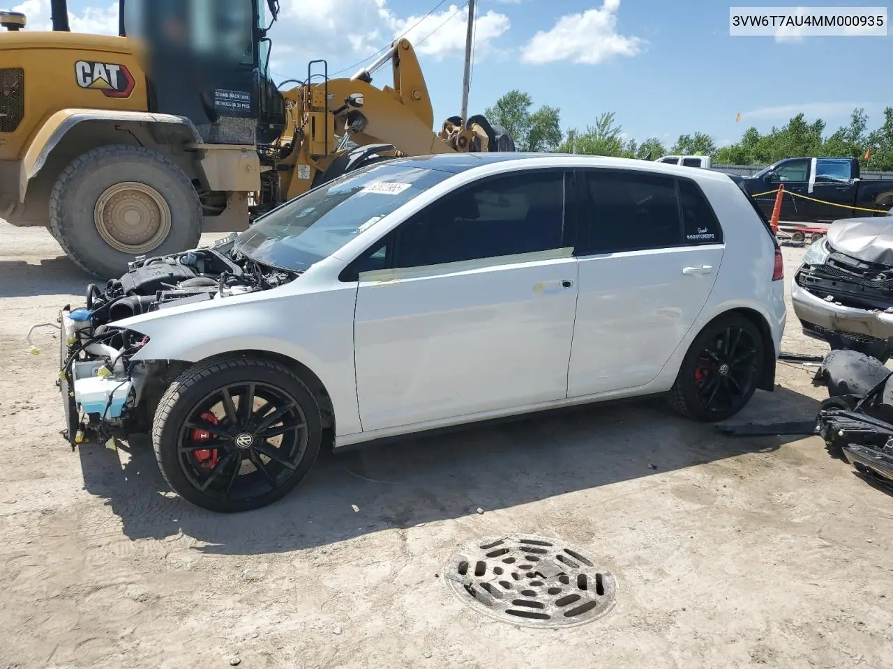 2021 Volkswagen Gti S VIN: 3VW6T7AU4MM000935 Lot: 62023965