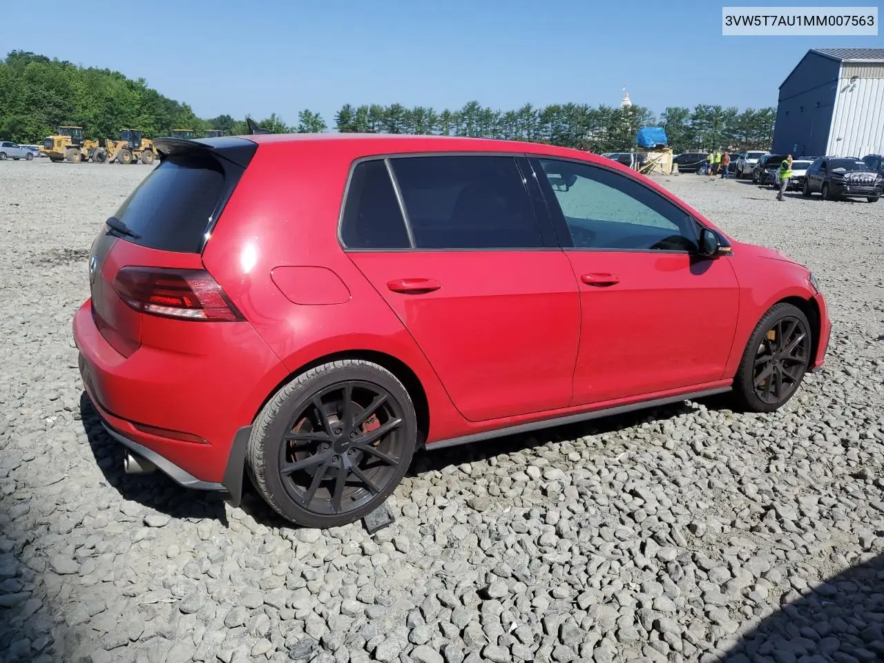 2021 Volkswagen Gti S VIN: 3VW5T7AU1MM007563 Lot: 62034885