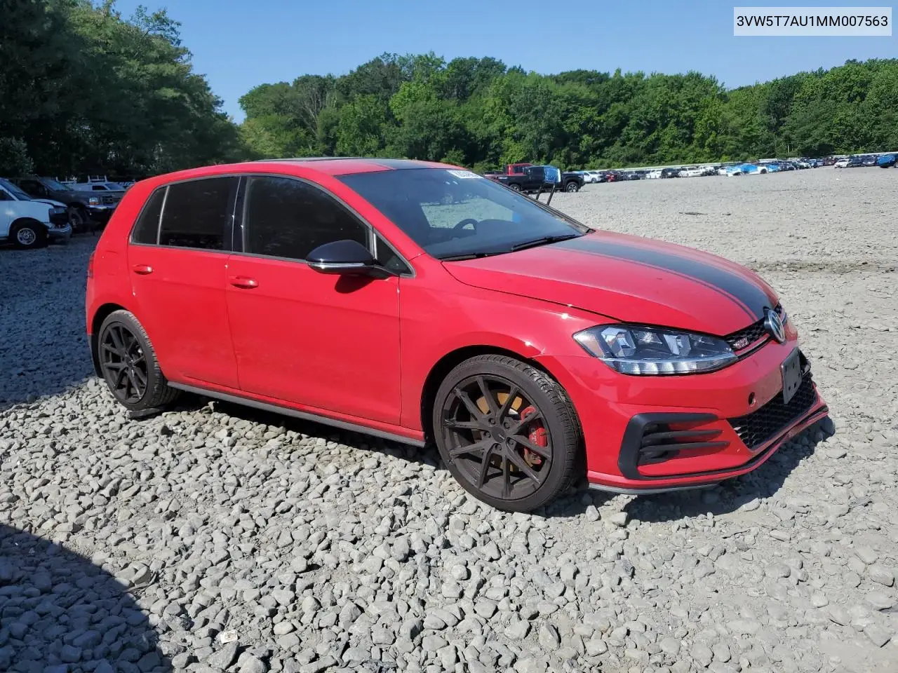 2021 Volkswagen Gti S VIN: 3VW5T7AU1MM007563 Lot: 62034885