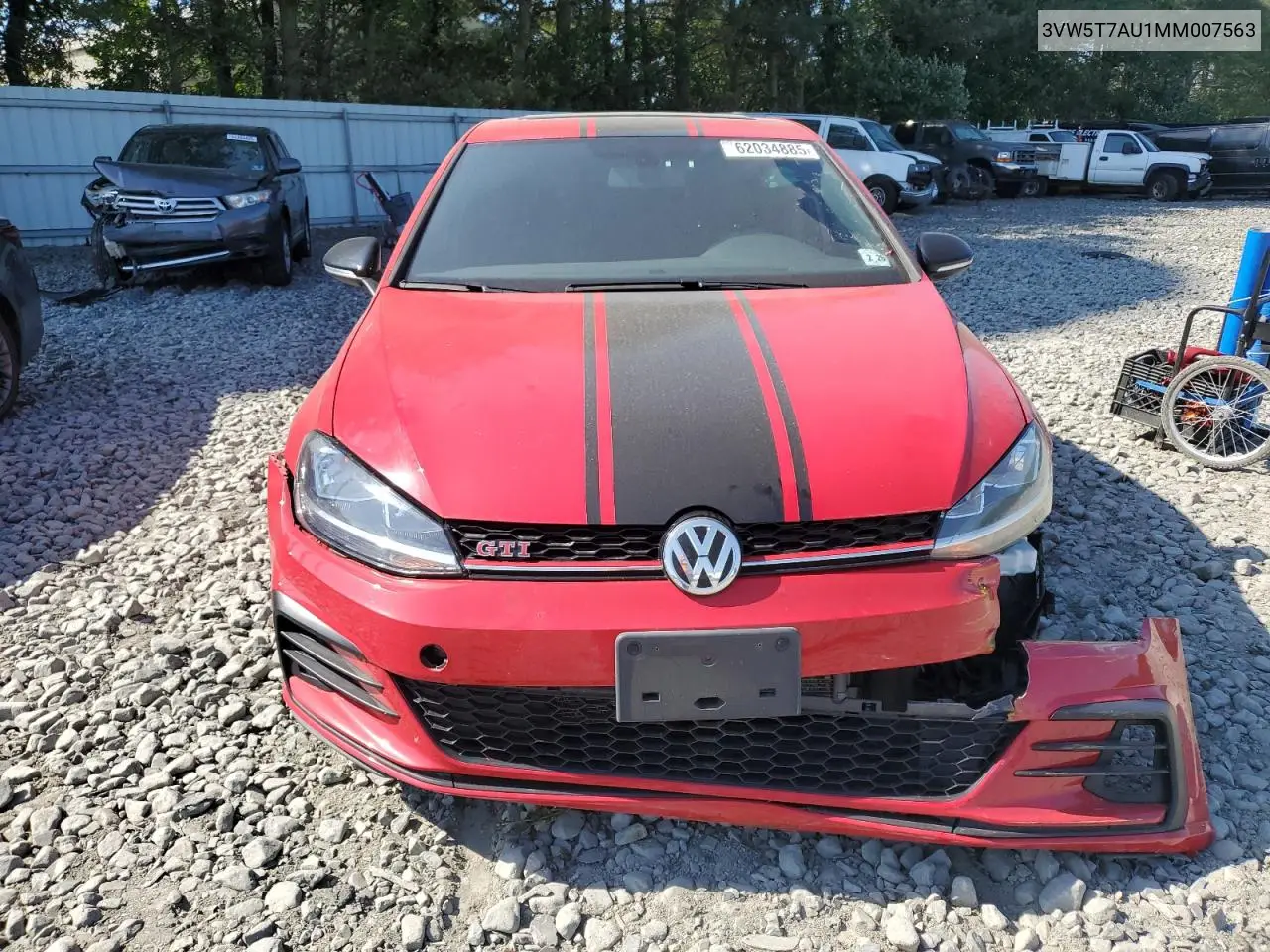 2021 Volkswagen Gti S VIN: 3VW5T7AU1MM007563 Lot: 62034885