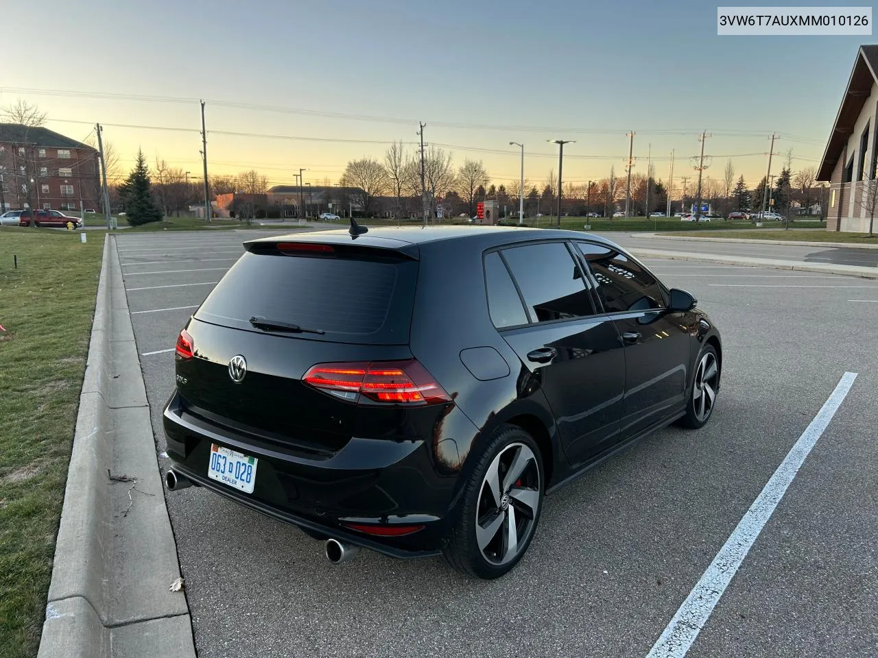 2021 Volkswagen Gti S VIN: 3VW6T7AUXMM010126 Lot: 88174265