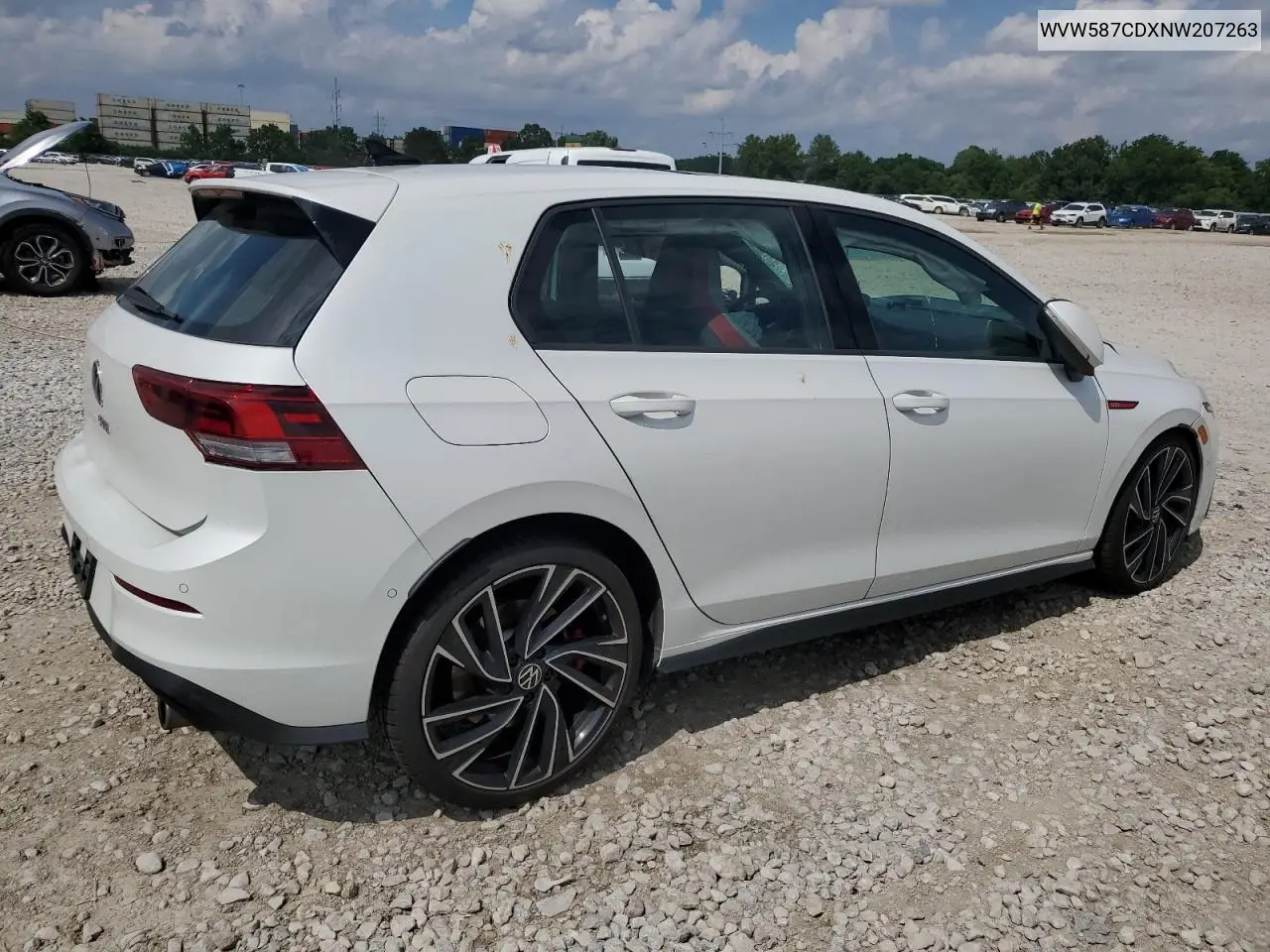 2022 Volkswagen Gti Autobahn VIN: WVW587CDXNW207263 Lot: 63183685