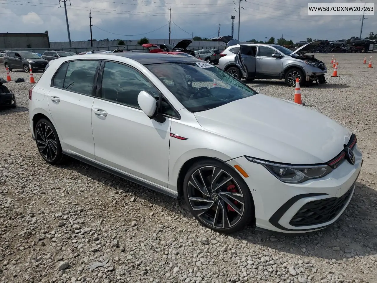2022 Volkswagen Gti Autobahn VIN: WVW587CDXNW207263 Lot: 63183685