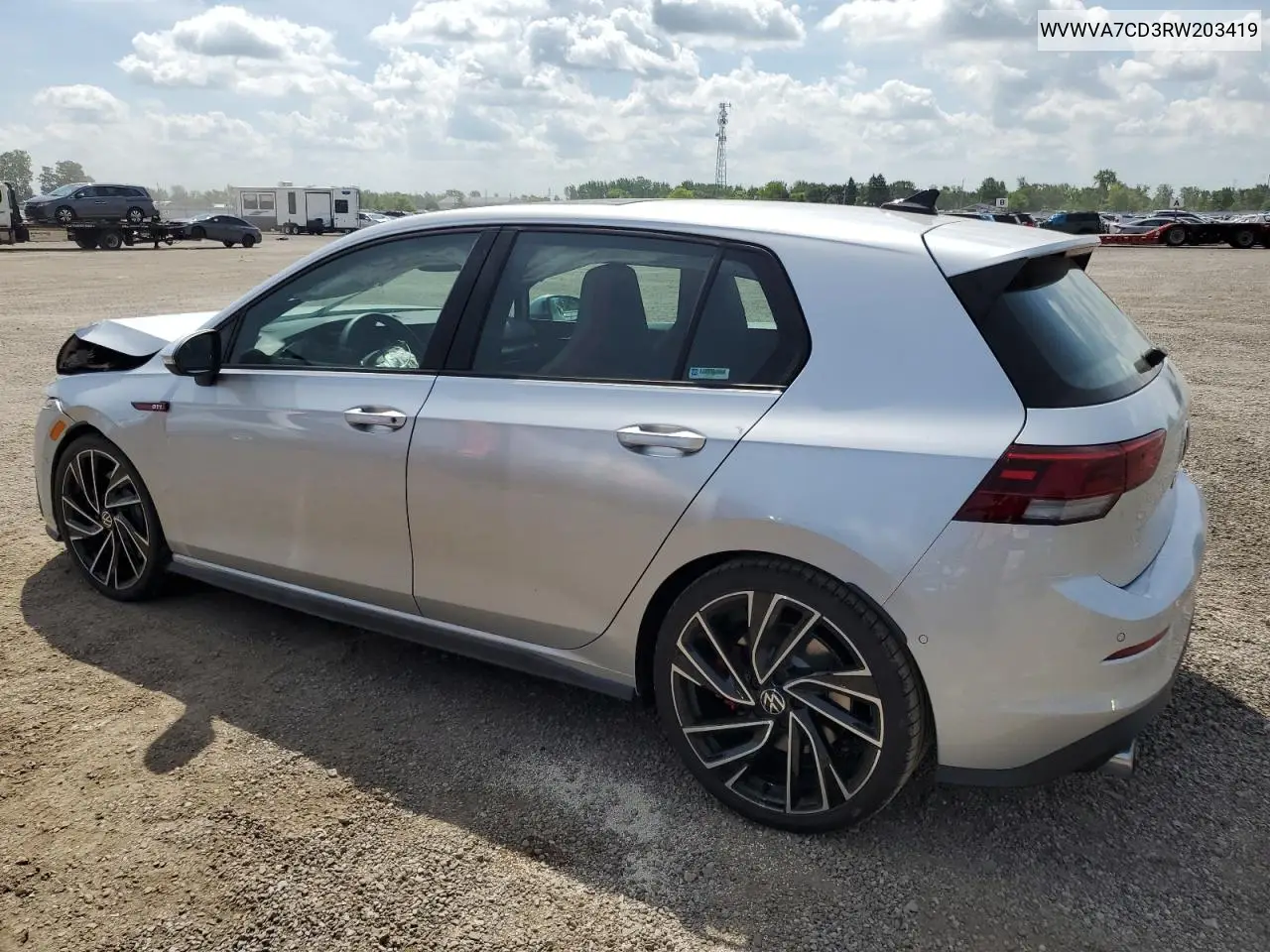 2024 Volkswagen Gti Autobahn VIN: WVWVA7CD3RW203419 Lot: 61914355