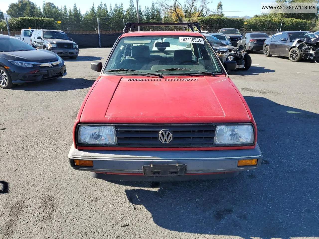 1990 Volkswagen Jetta Gl VIN: WVWRA21G8LW118049 Lot: 83110834