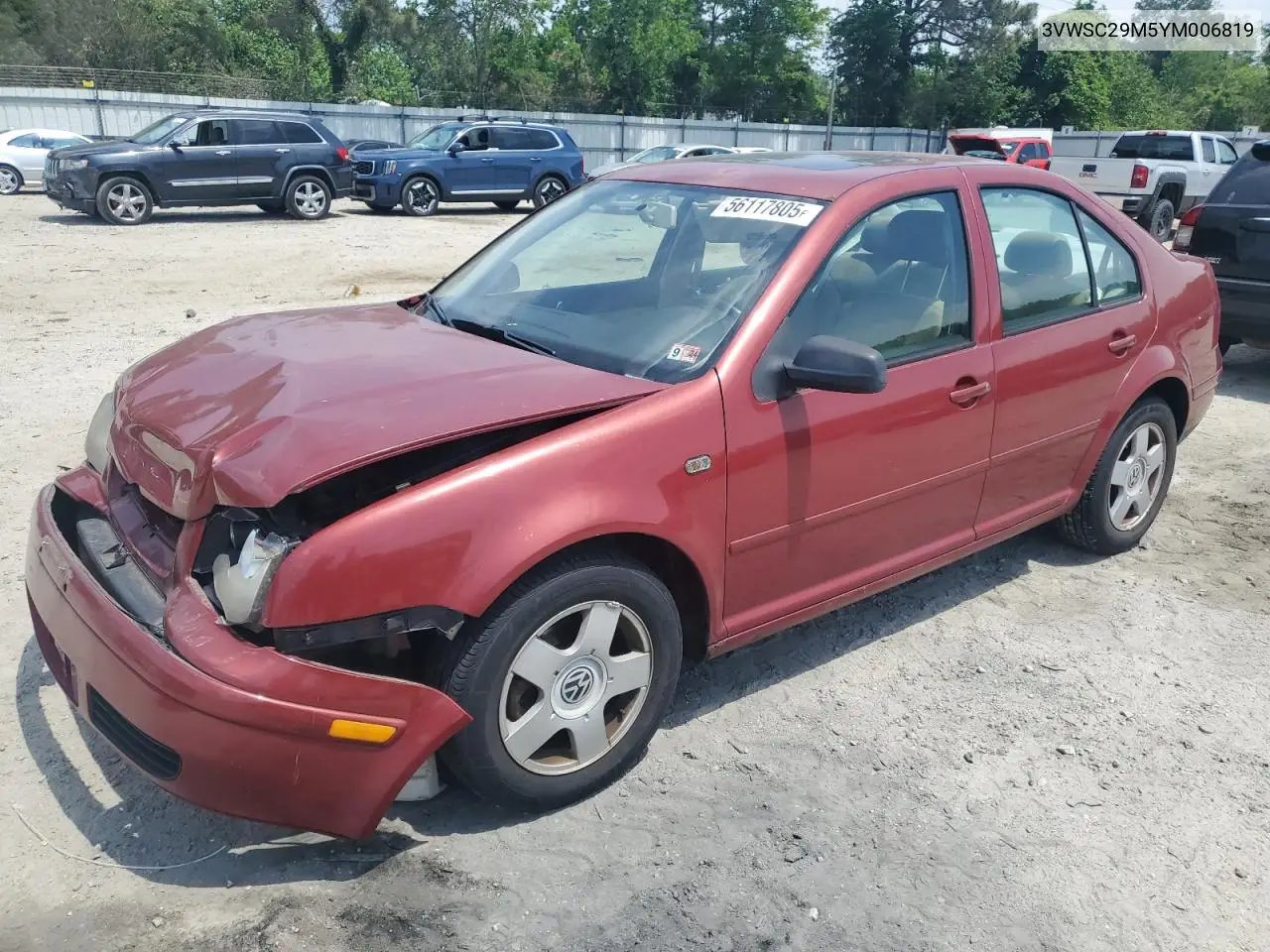 2000 Volkswagen Jetta Gls VIN: 3VWSC29M5YM006819 Lot: 56117805