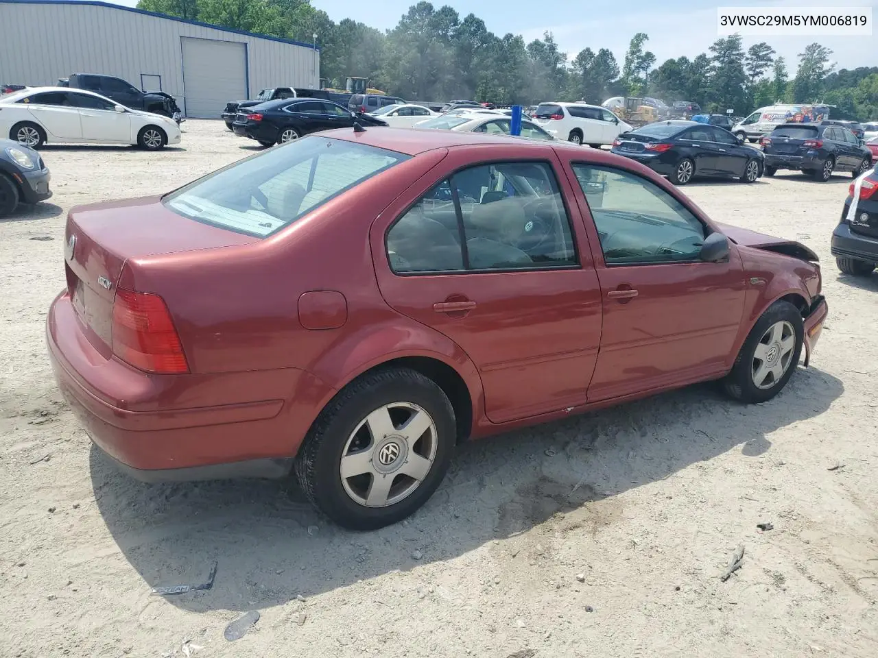 2000 Volkswagen Jetta Gls VIN: 3VWSC29M5YM006819 Lot: 56117805