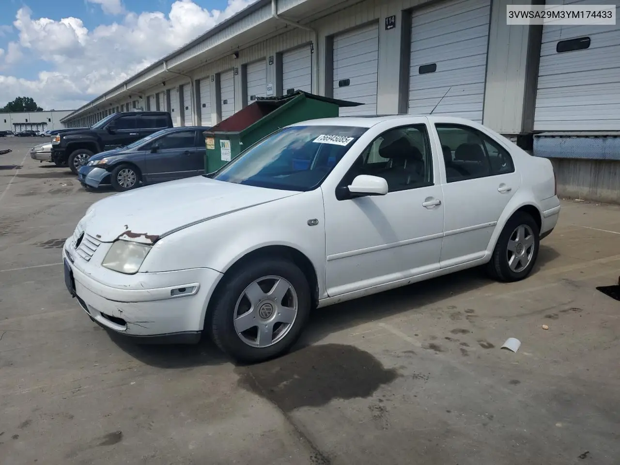 2000 Volkswagen Jetta Gls VIN: 3VWSA29M3YM174433 Lot: 56945085