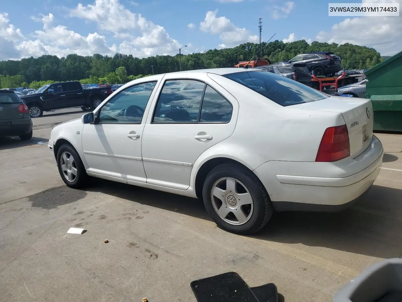 2000 Volkswagen Jetta Gls VIN: 3VWSA29M3YM174433 Lot: 56945085
